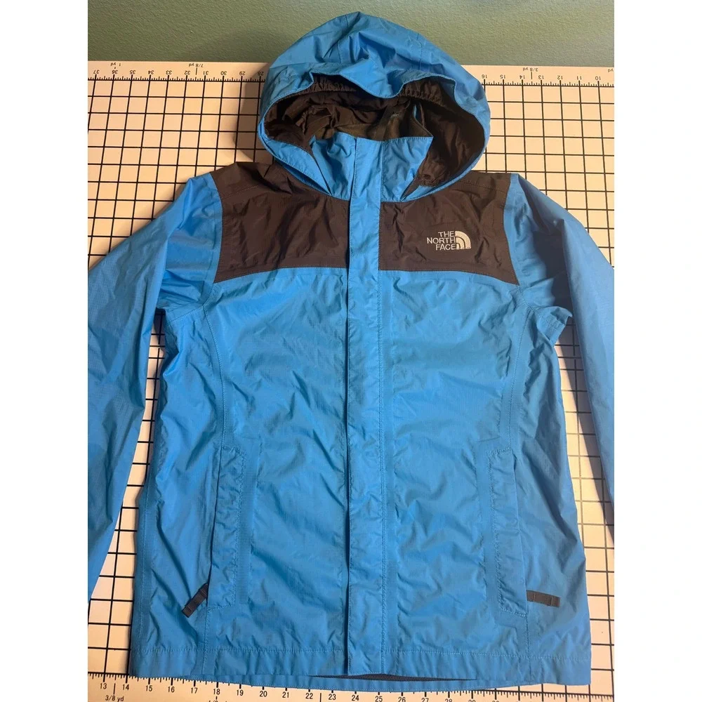 The North Face Boys Resolve Reflective Jacket Blue Grey HyVent Size L 14/16